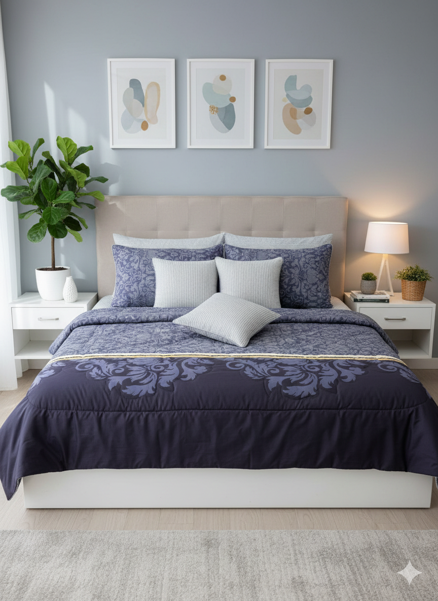 IV558 Cotton Comforter Set - Light Filling