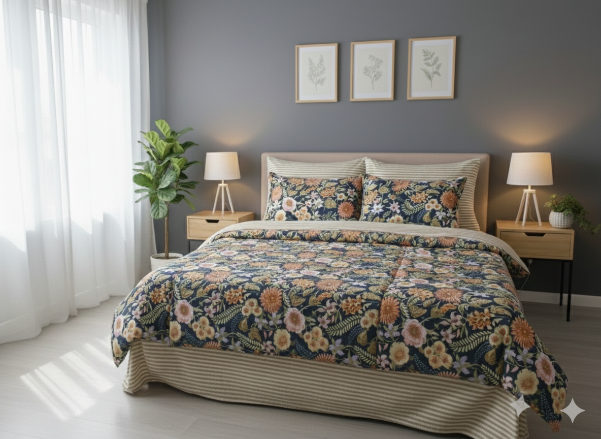 IV750 Cotton Comforter Set - Light Filling