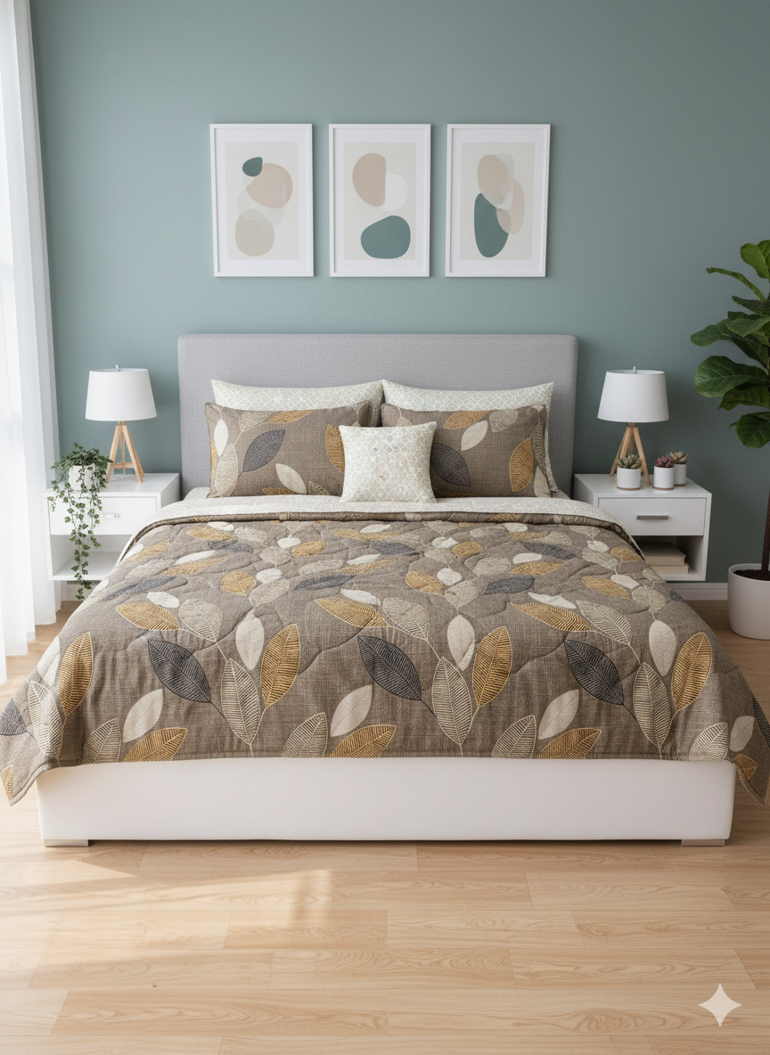 IV676 Cotton Comforter Set - Light Filling