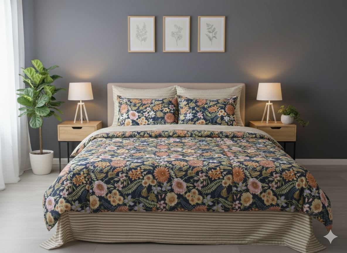 IV750 Cotton Comforter Set - Light Filling