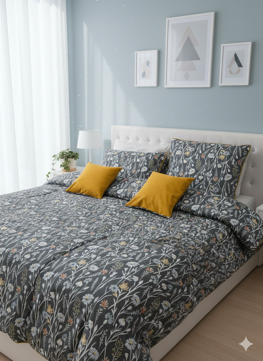IV746 Cotton Comforter Set - Light Filling
