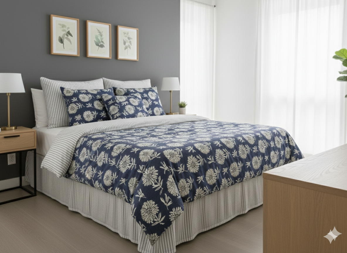 IV747 Cotton Duvet Cover Set - Without Filling