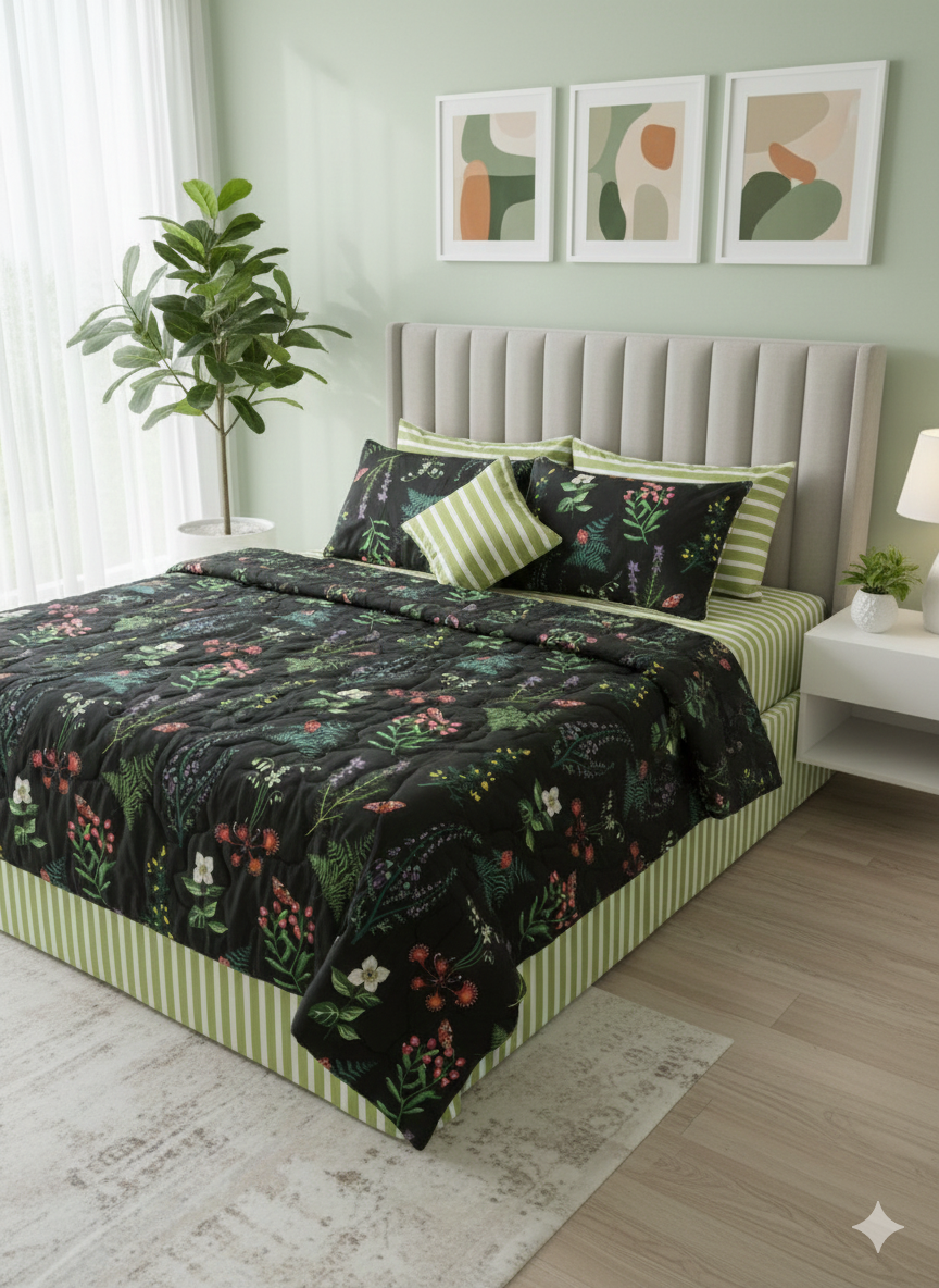 IV672 Cotton Comforter Set - Light Filling