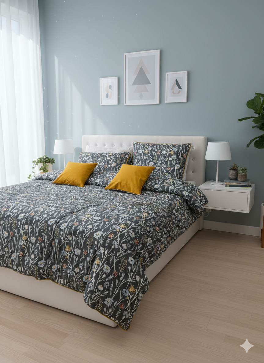 IV746 Cotton Comforter Set - Light Filling