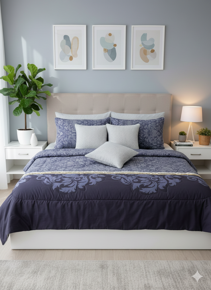 IV558 Cotton Comforter Set - Light Filling