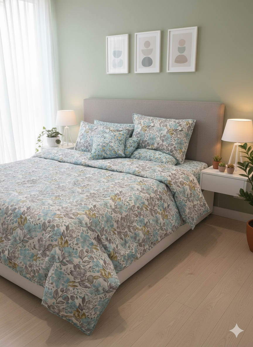 IV743 Cotton Comforter Set - Light Filling
