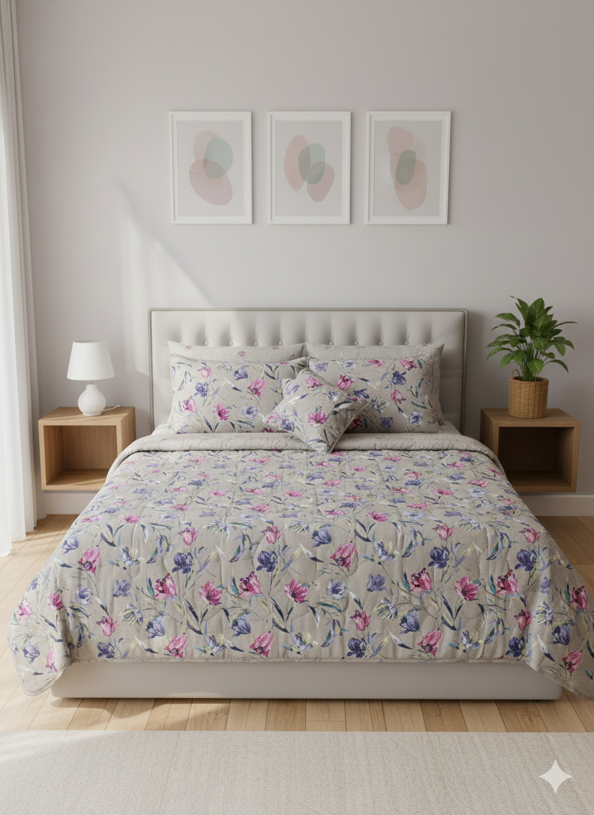 IV601 Cotton Comforter Set - Light Filling