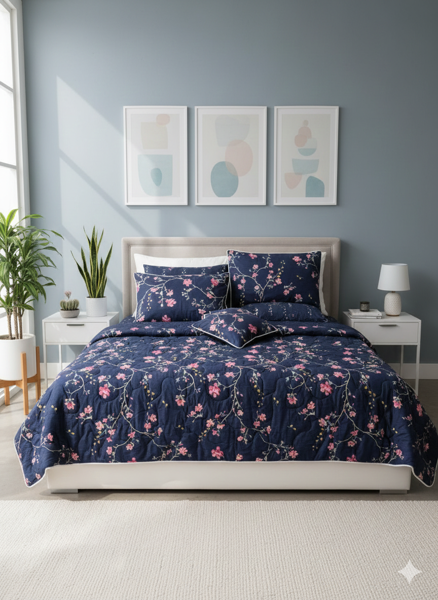 IV648 Cotton Comforter Set - Light Filling