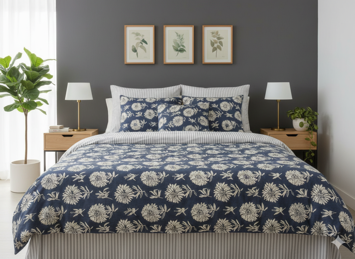 IV747 Cotton Comforter Set - Light Filling