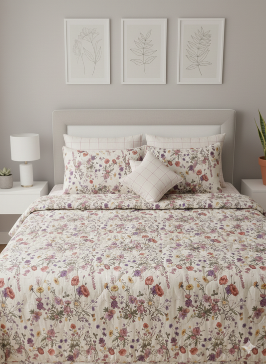 IV604 Cotton Comforter Set - Light Filling