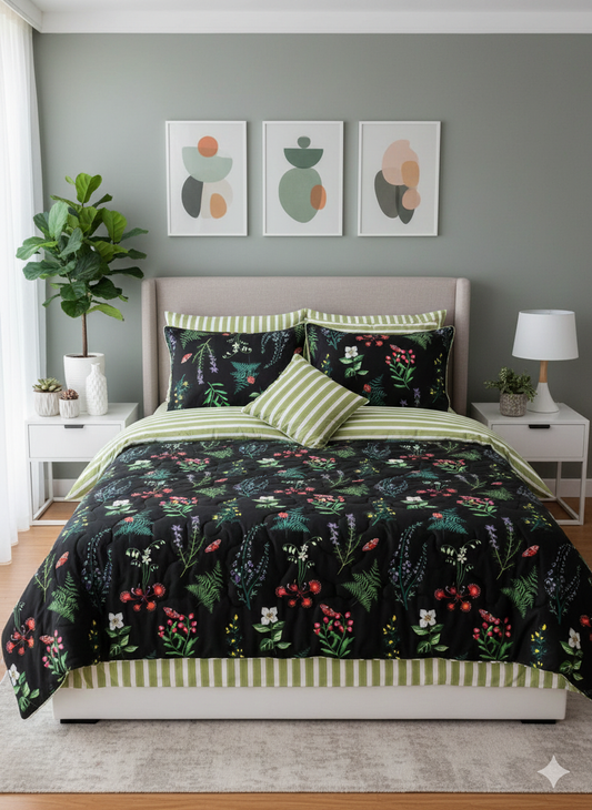 IV672 Cotton Comforter Set - Light Filling