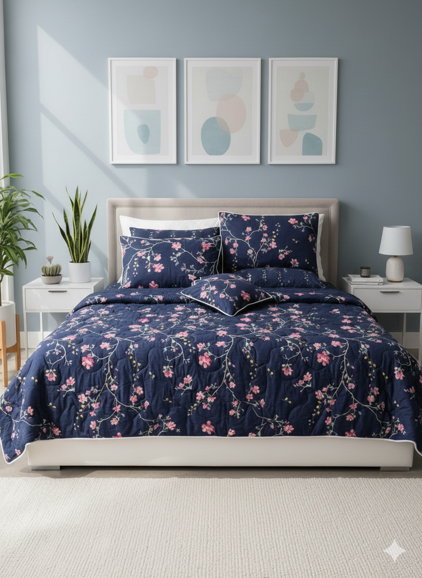 IV648 Cotton Comforter Set - Light Filling