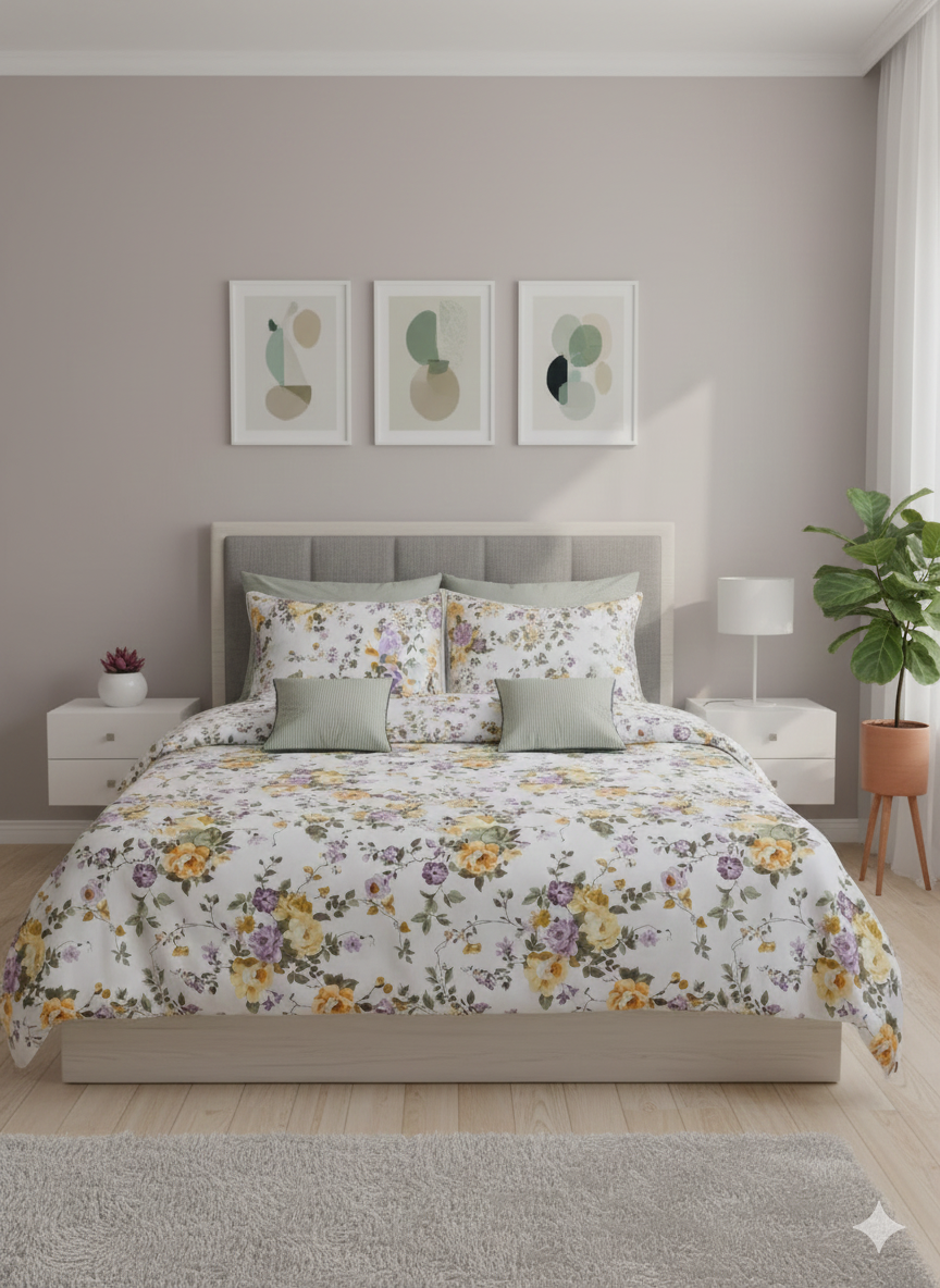 IV755 Cotton Comforter Set - Light Filling