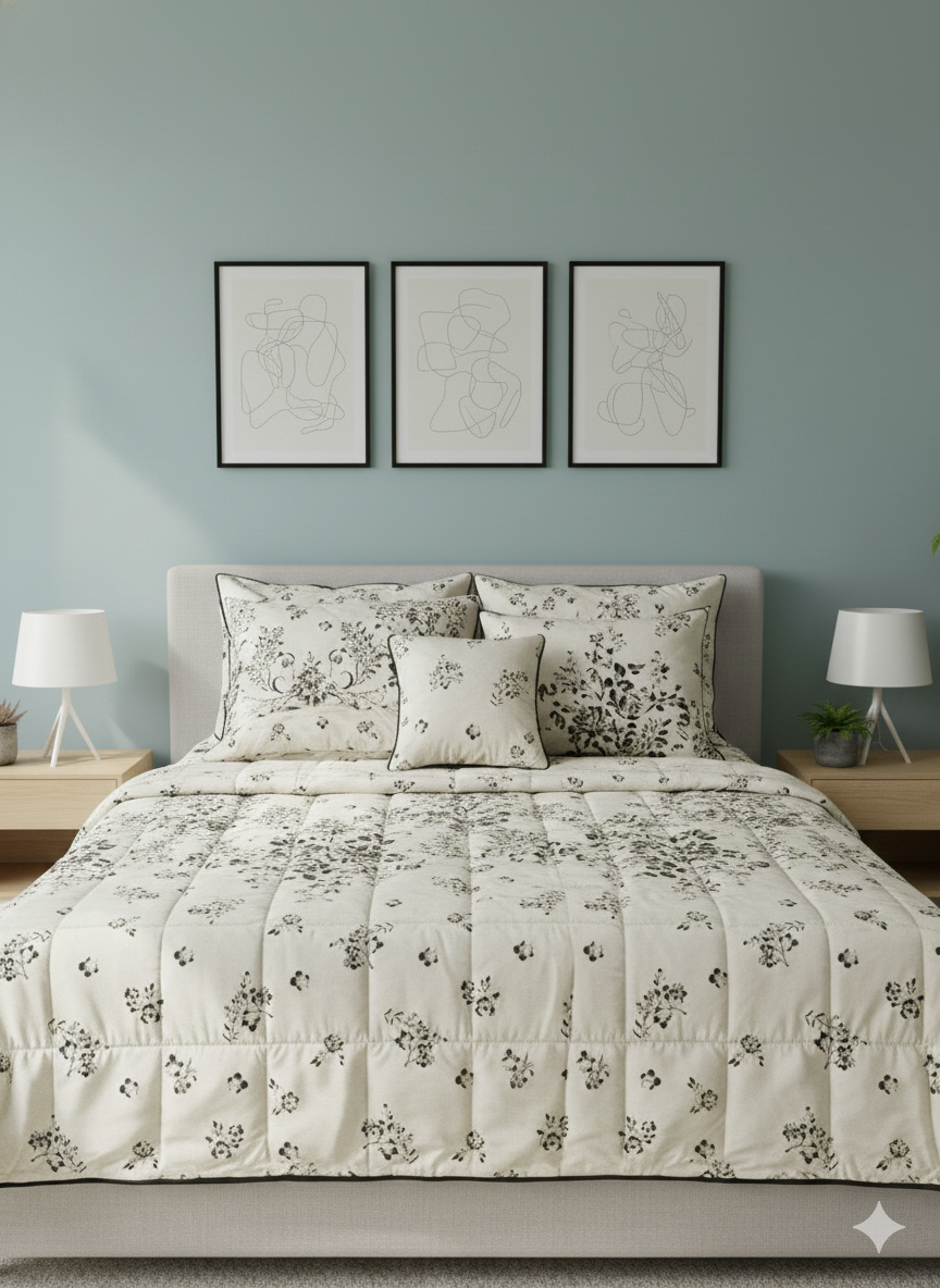 IV681 Cotton Comforter Set - Light Filling