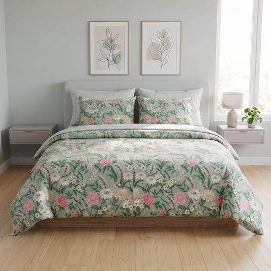 Mint Wildflower Garden Comforter Set