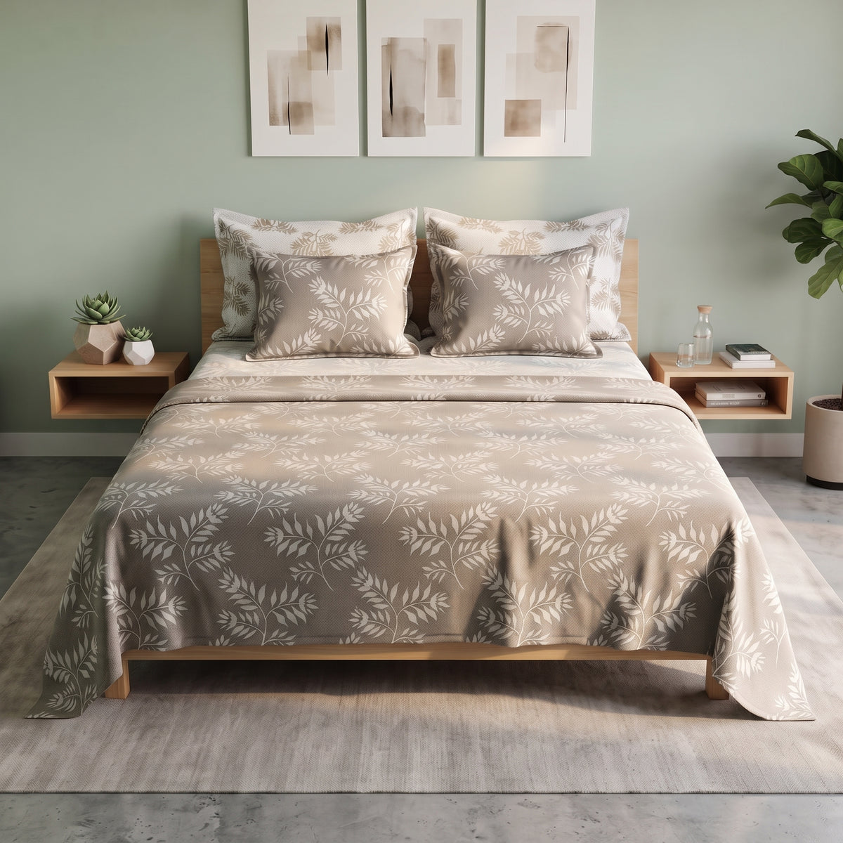 Desert Sand Botanica Bed Sheet Set