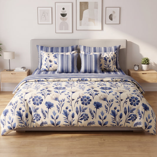 Blue Porcelain Meadow Comforter Set