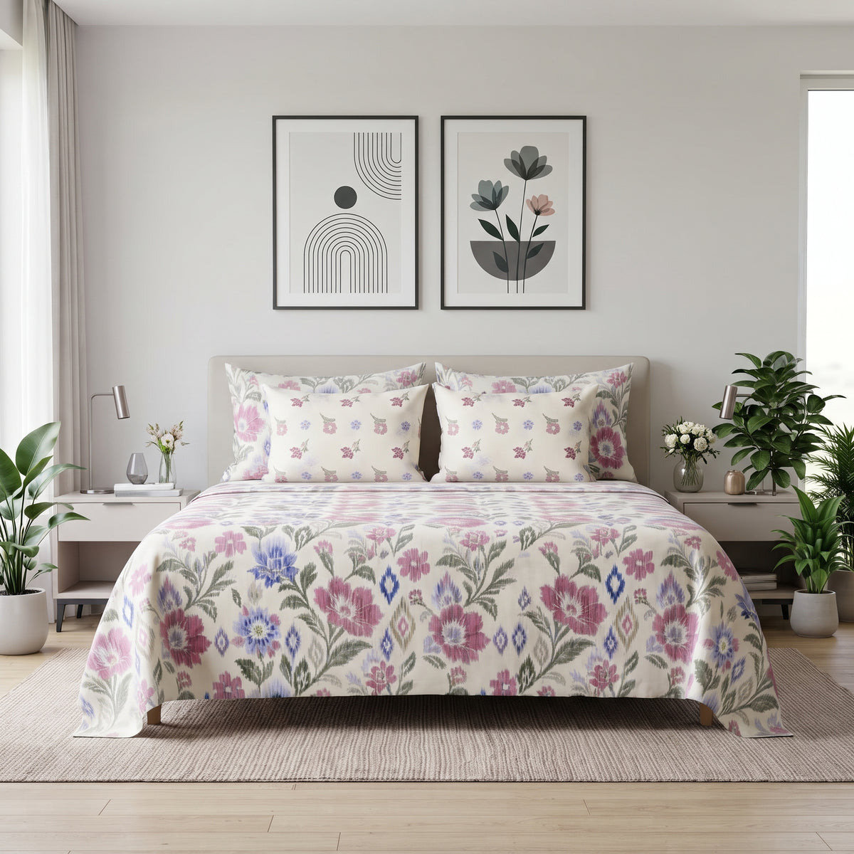 Watercolor Flora Bed Sheet Set