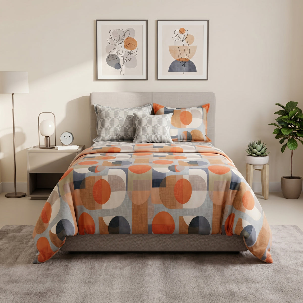 Mid-Century Abstract Single Size Set