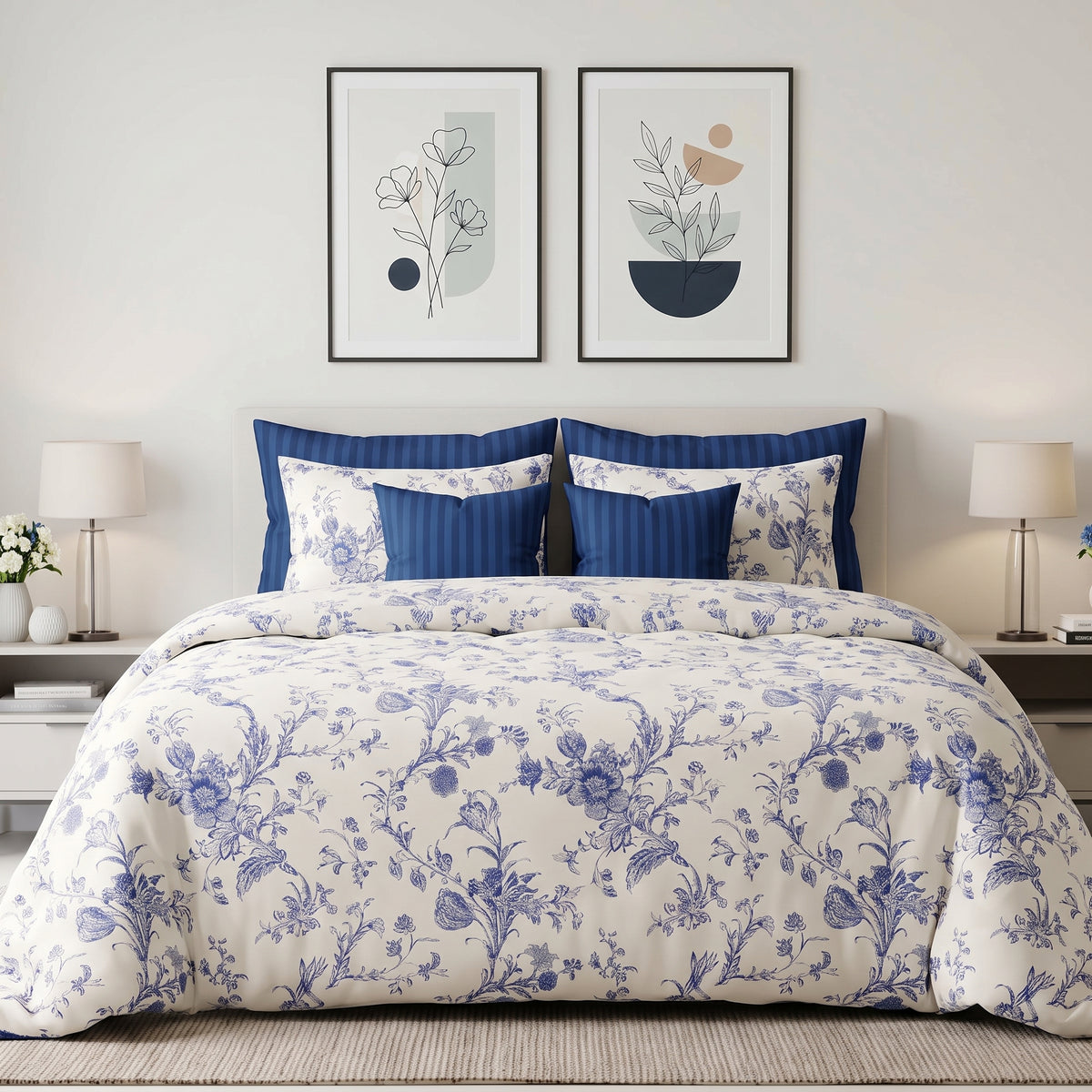 Blue Delft Toile Duvet Cover Set