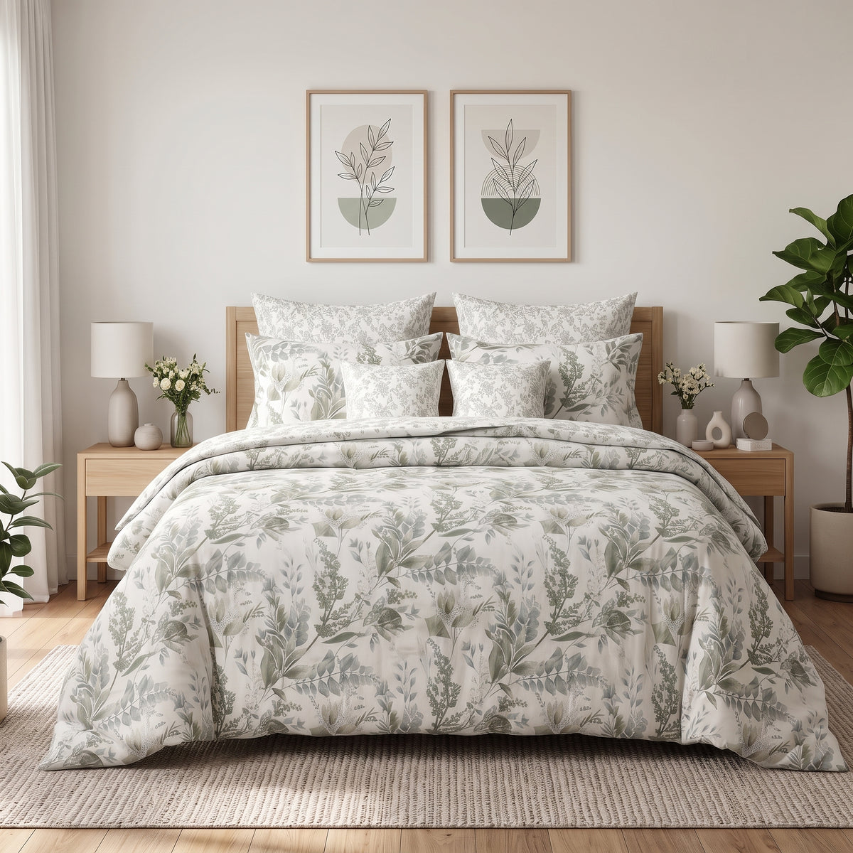 Botanical Sage Retreat Duvet Cover Set