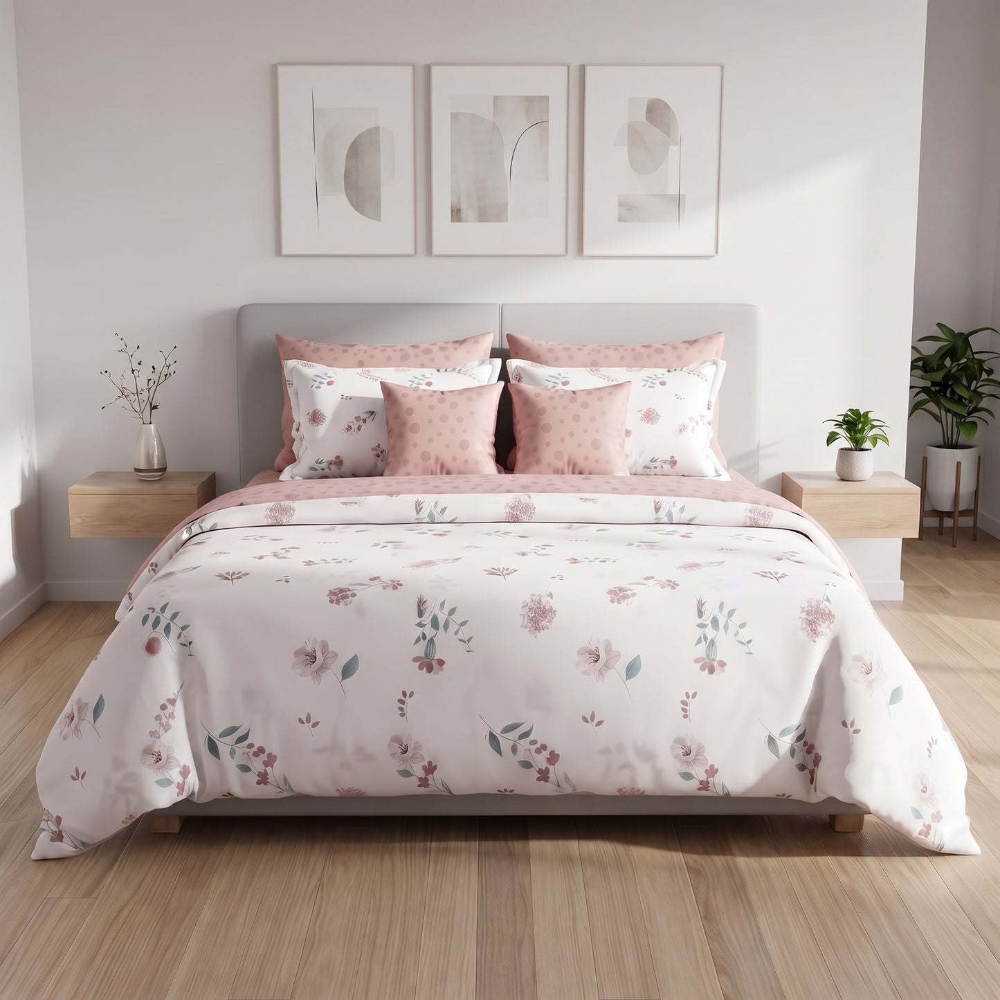 IV950 Luxury Cotton Satin Comforter Set - Light Filling