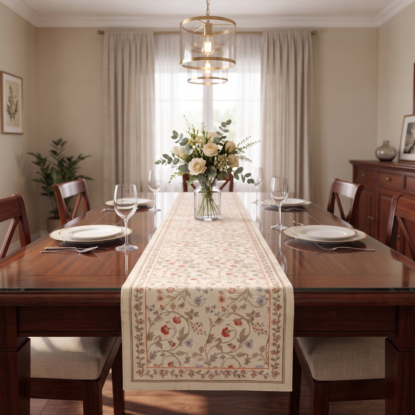 Vintage Vine Jacquard Table Runner