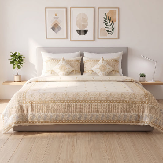 Golden Hour Block Print Luxury Bedding Set