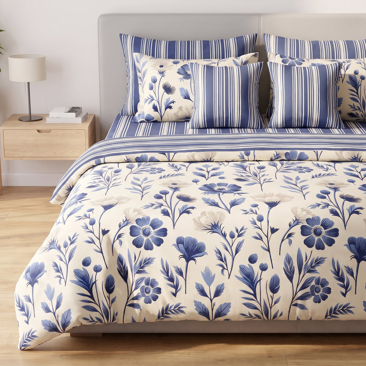 Blue Porcelain Meadow Comforter Set