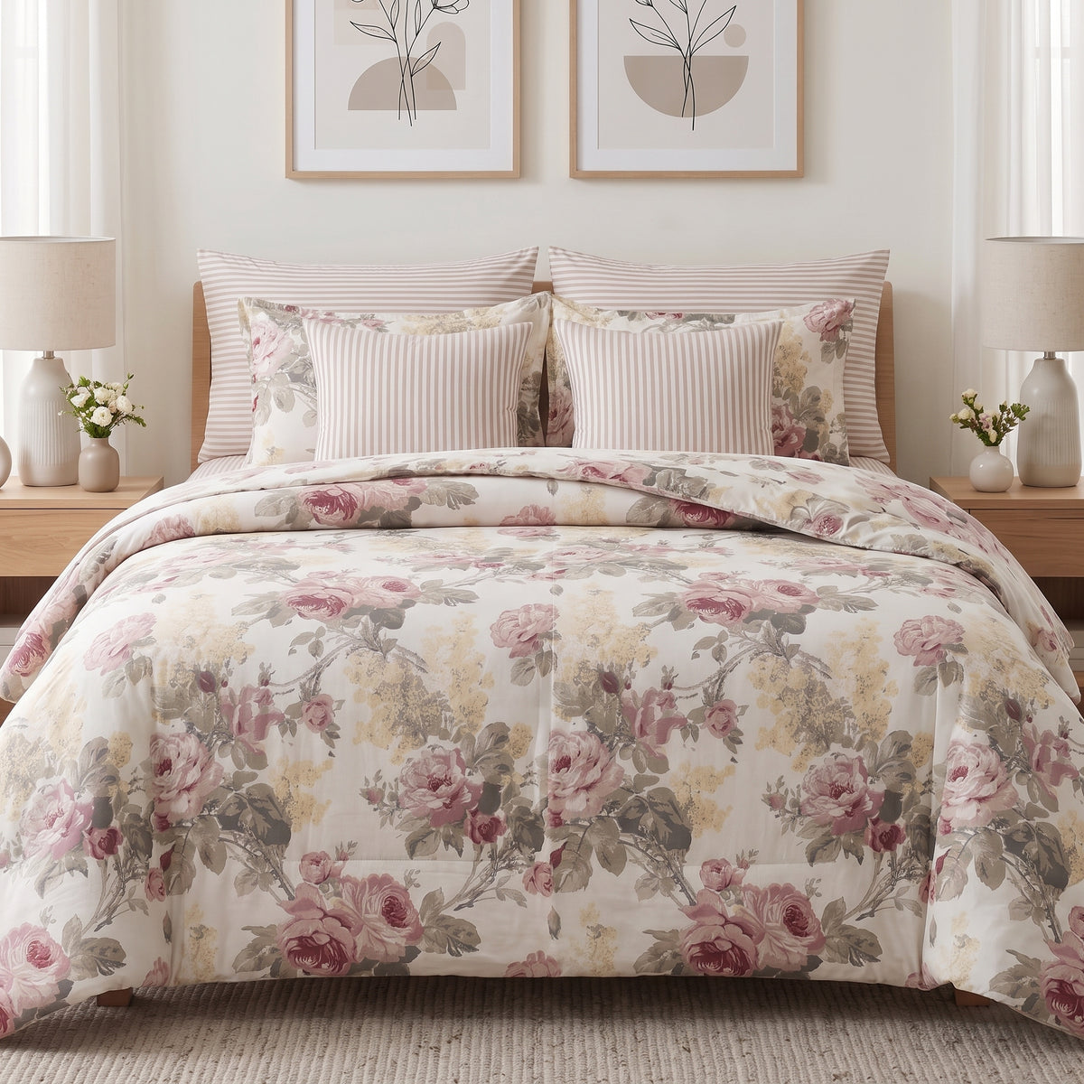 Blush Countryside Rose Duvet Cover Set