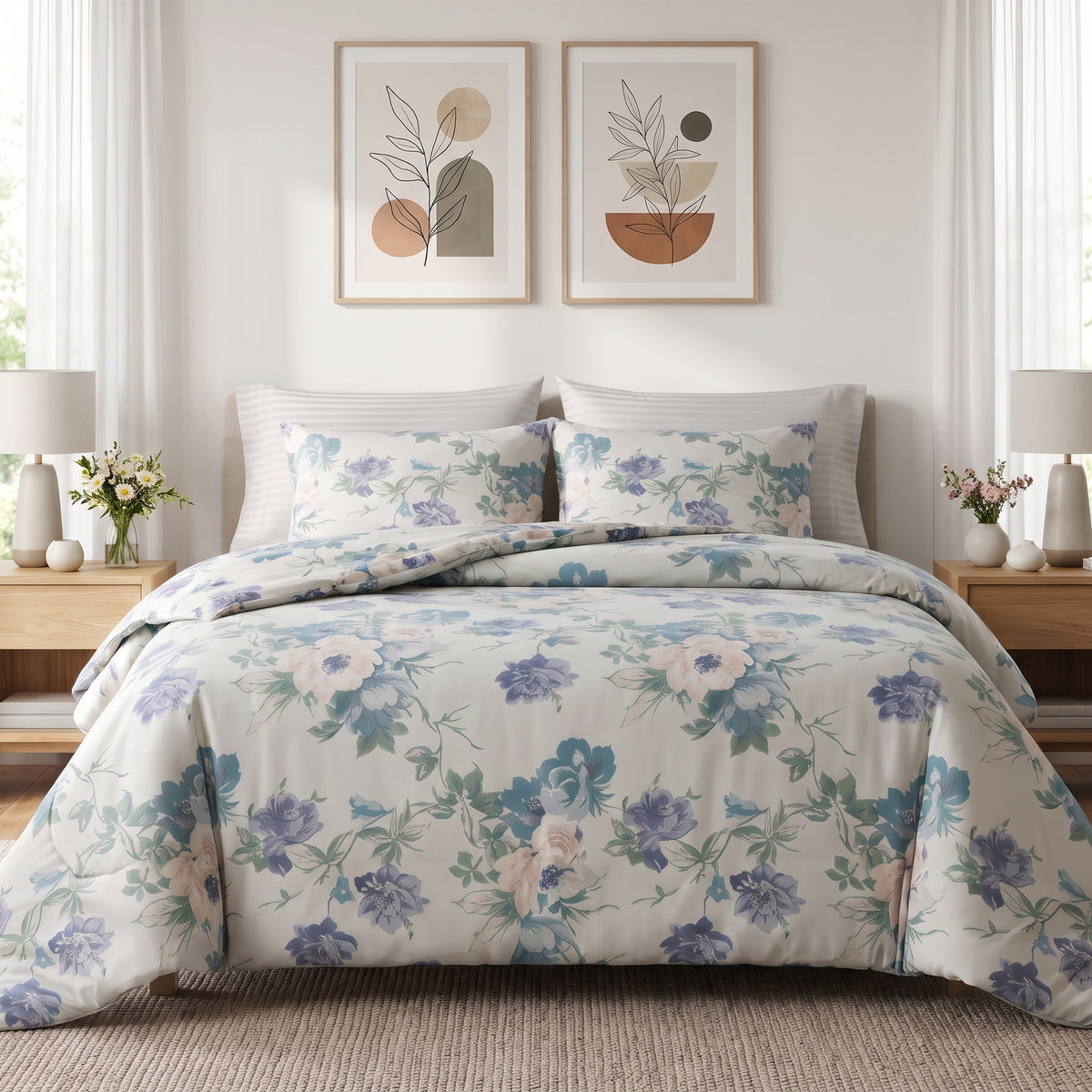 Misty Camellia Duvet Cover Set