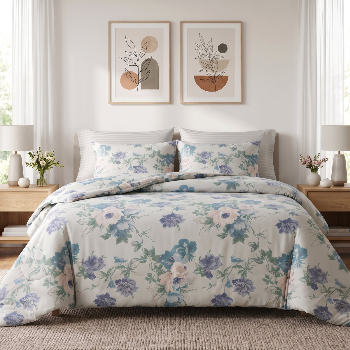 Misty Camellia Duvet Cover Set