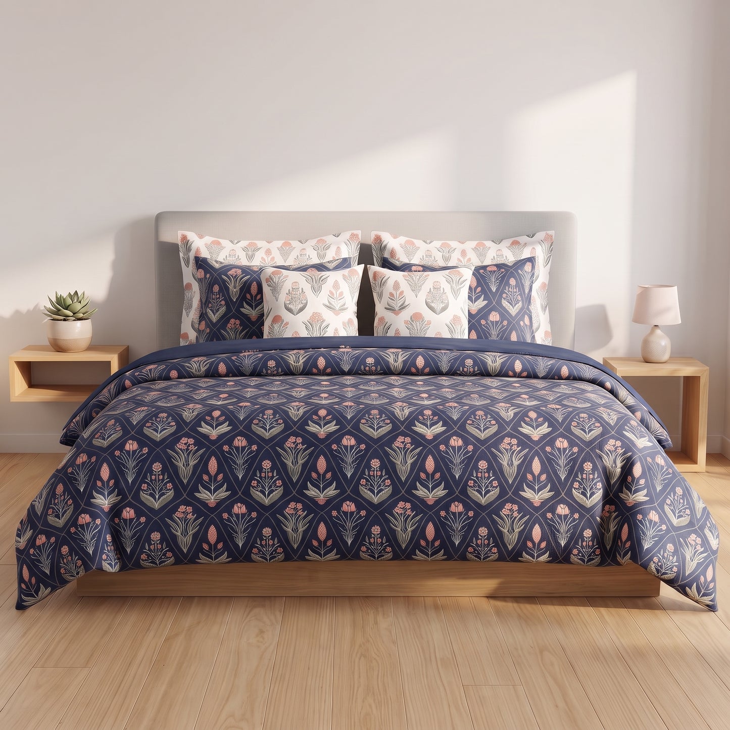 The Sapphire Bloom Comforter Set