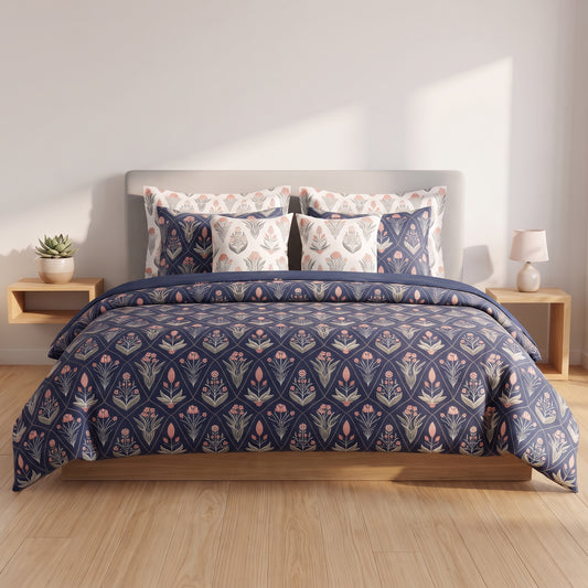 The Sapphire Bloom Comforter Set