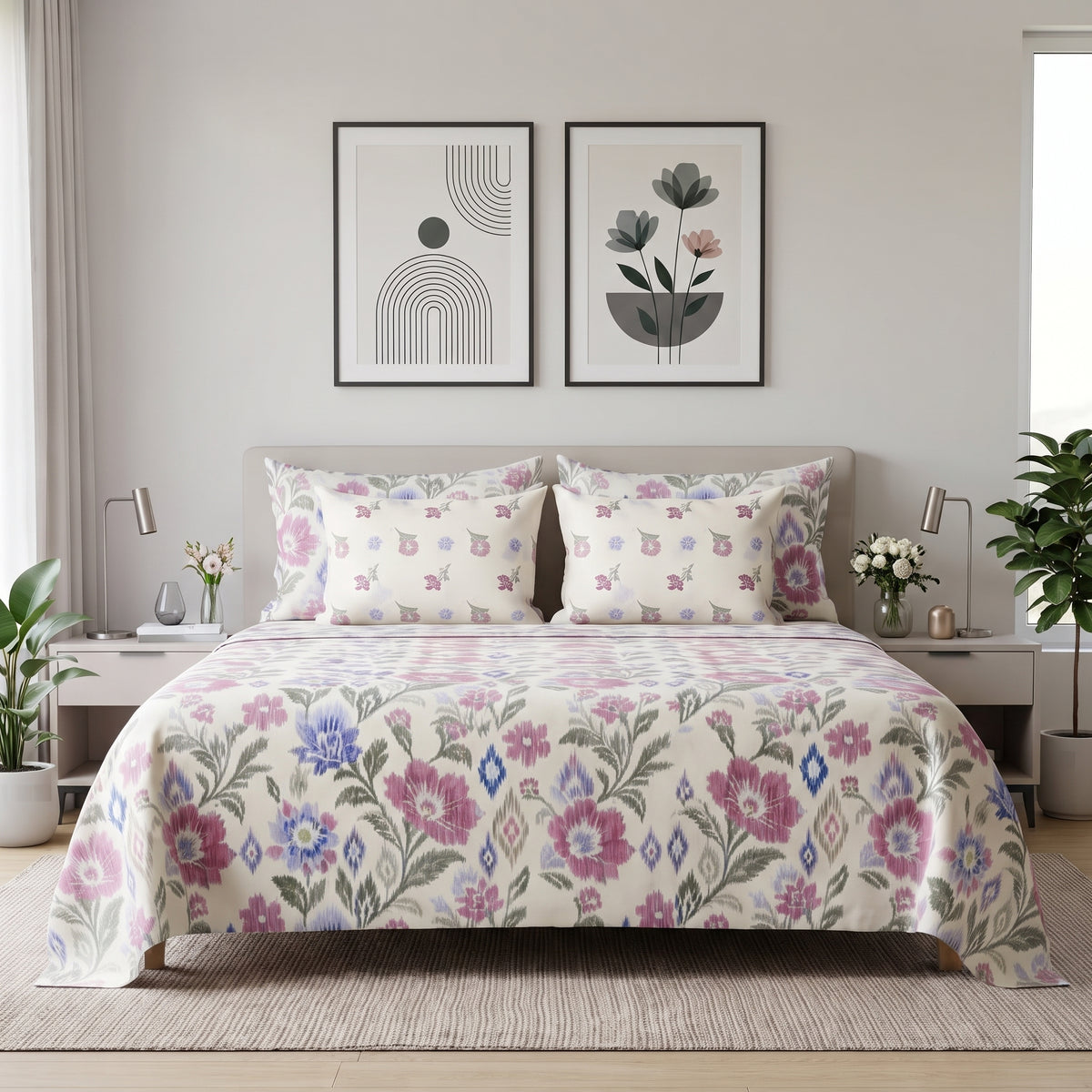 Watercolor Flora Bed Sheet Set