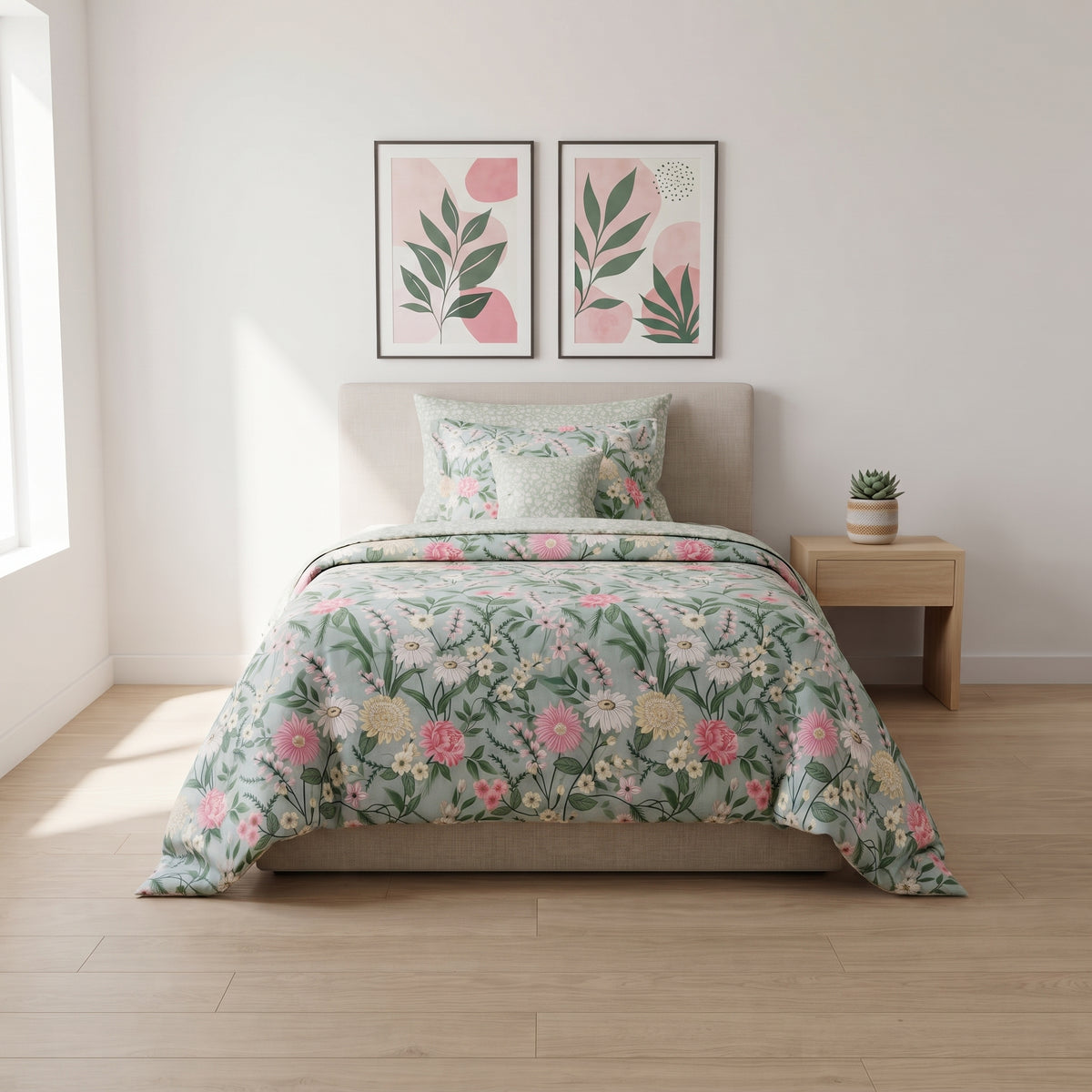 Mint Wildflower Garden Comforter Set