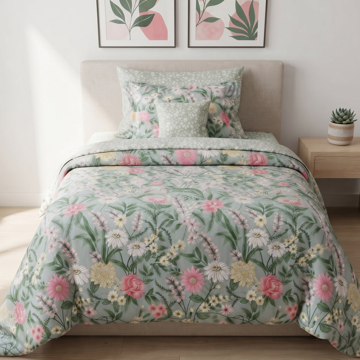 Mint Wildflower Garden Comforter Set