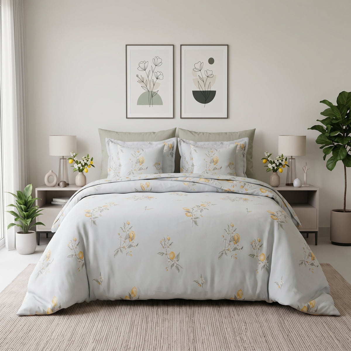 Pastel Citrus Bloom Comforter Set
