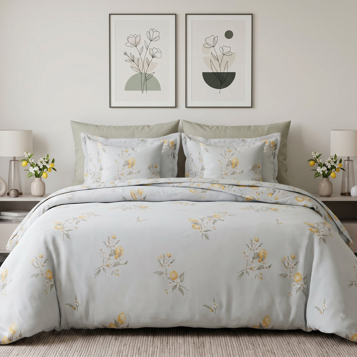 Pastel Citrus Bloom Comforter Set