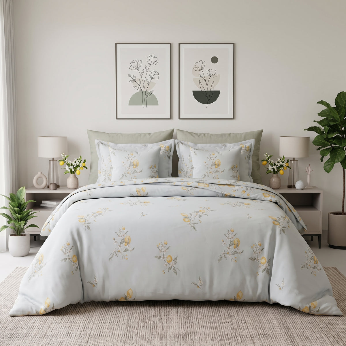 Pastel Citrus Bloom Comforter Set