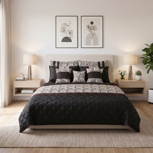 Rouge Zebra Quilt Comforter Set