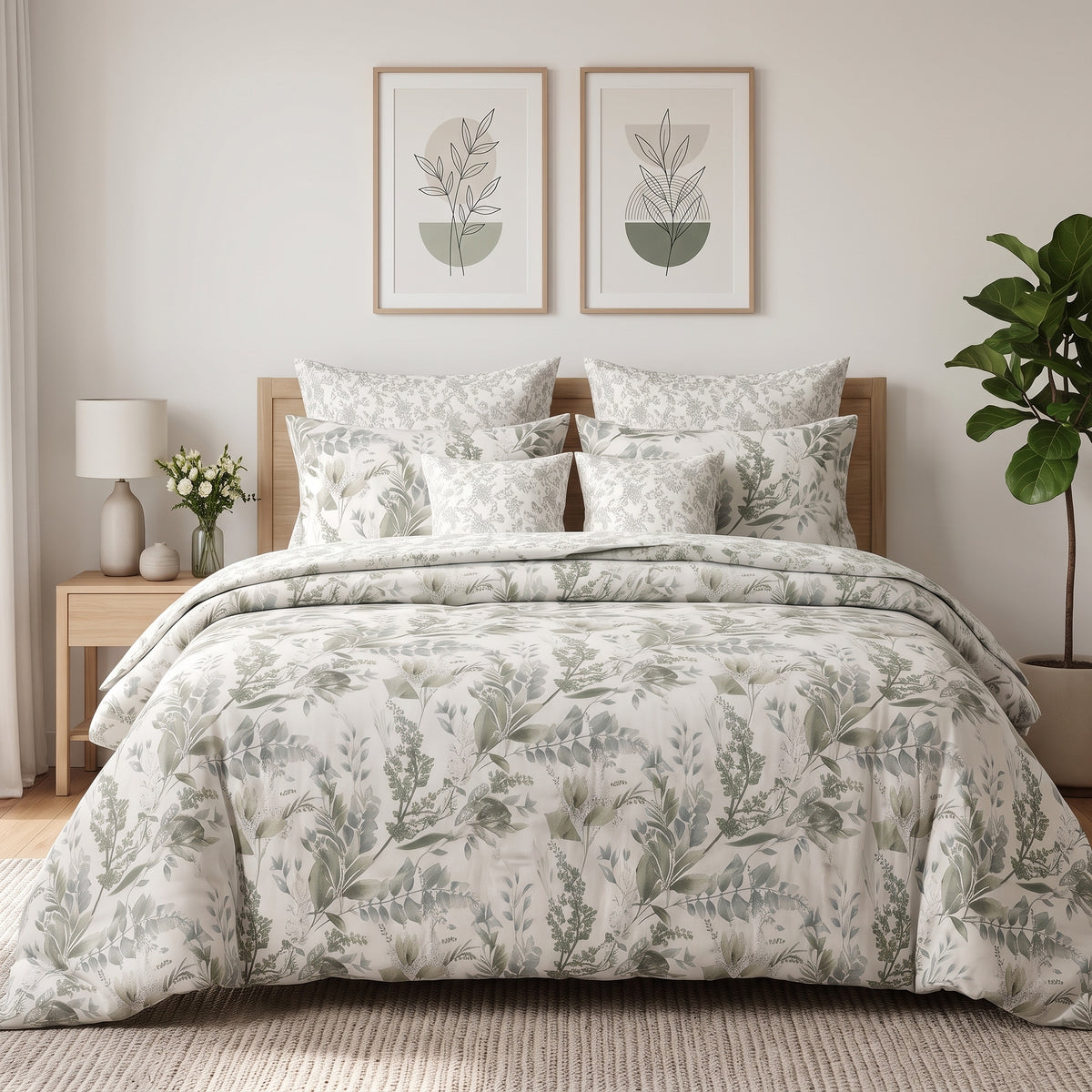 Botanical Sage Retreat Duvet Cover Set