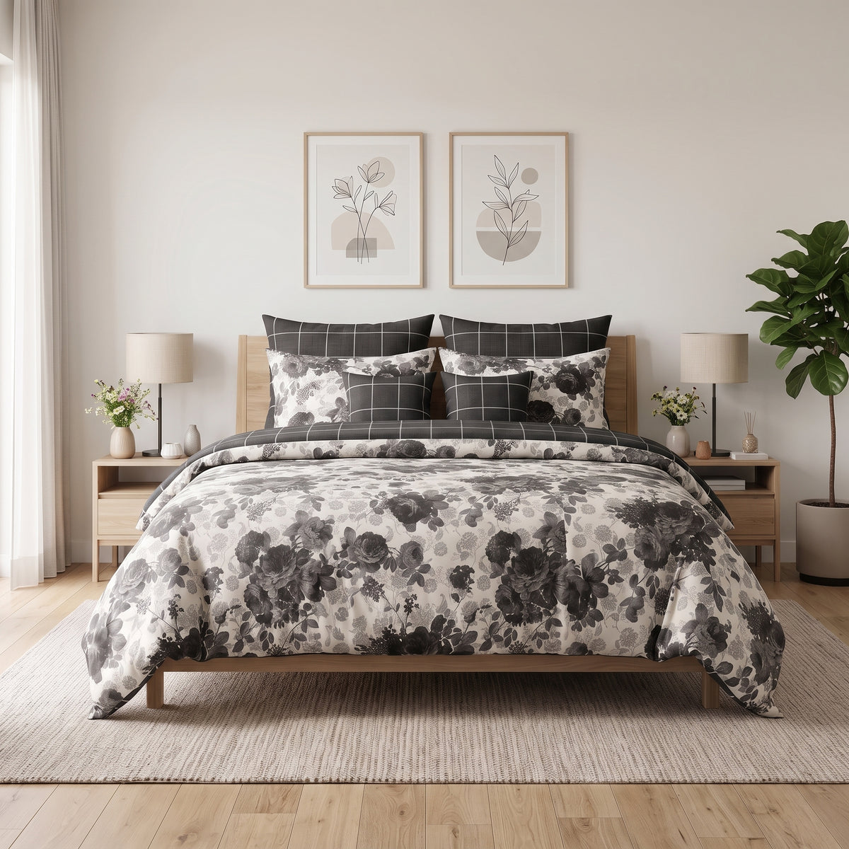 Noir Botanical Comforter Set