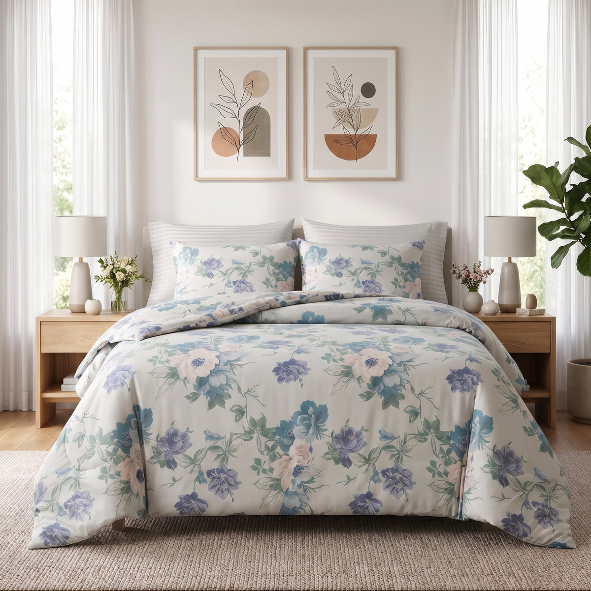 Misty Camellia Duvet Cover Set