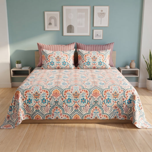 Boho Medallion Floral Bed Sheet Set