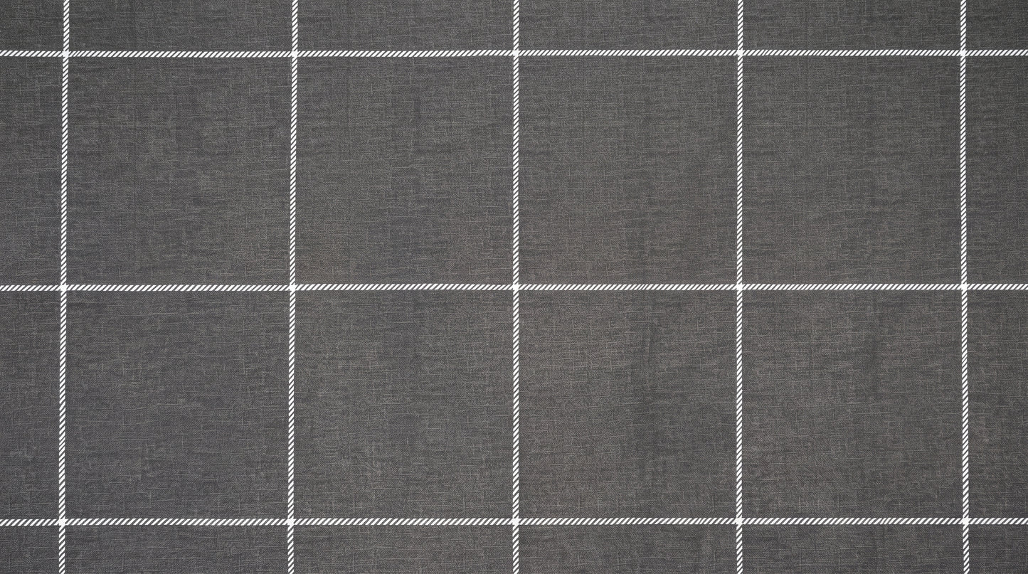 Charcoal Grid & Vine Duvet Cover Set