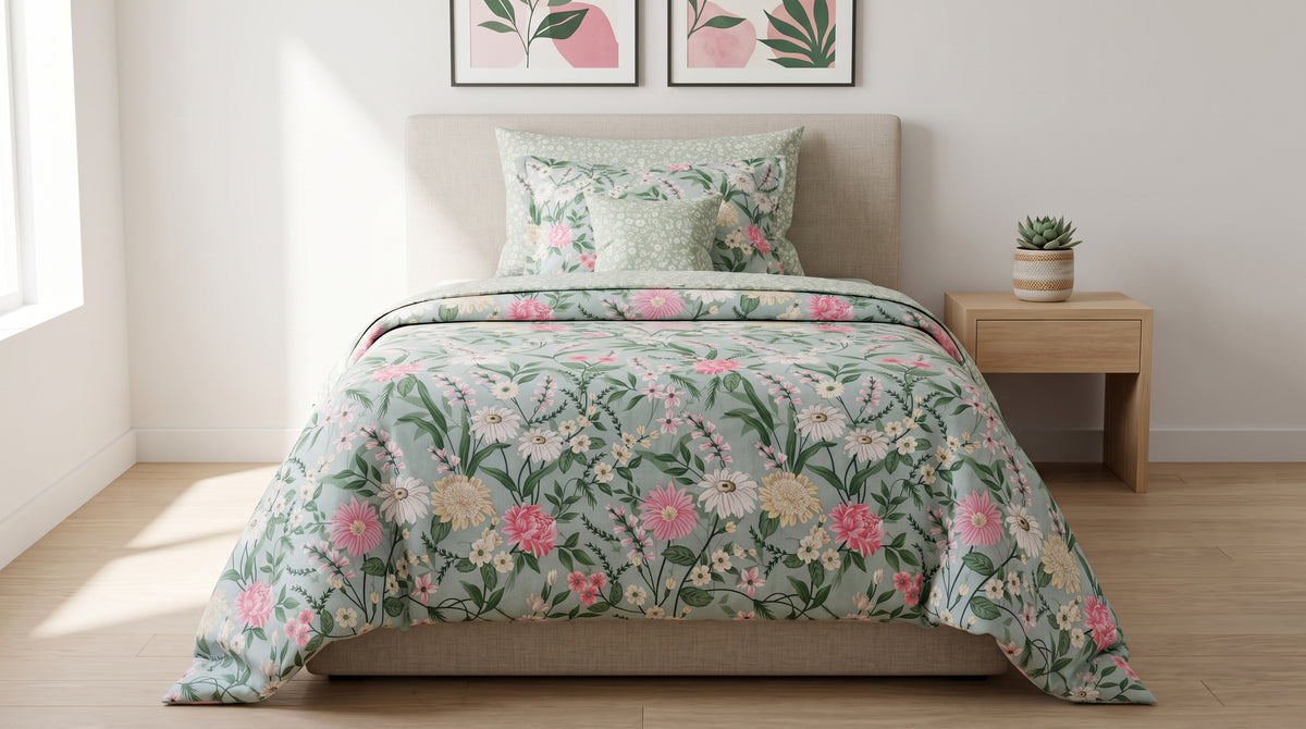 Mint Wildflower Garden Comforter Set