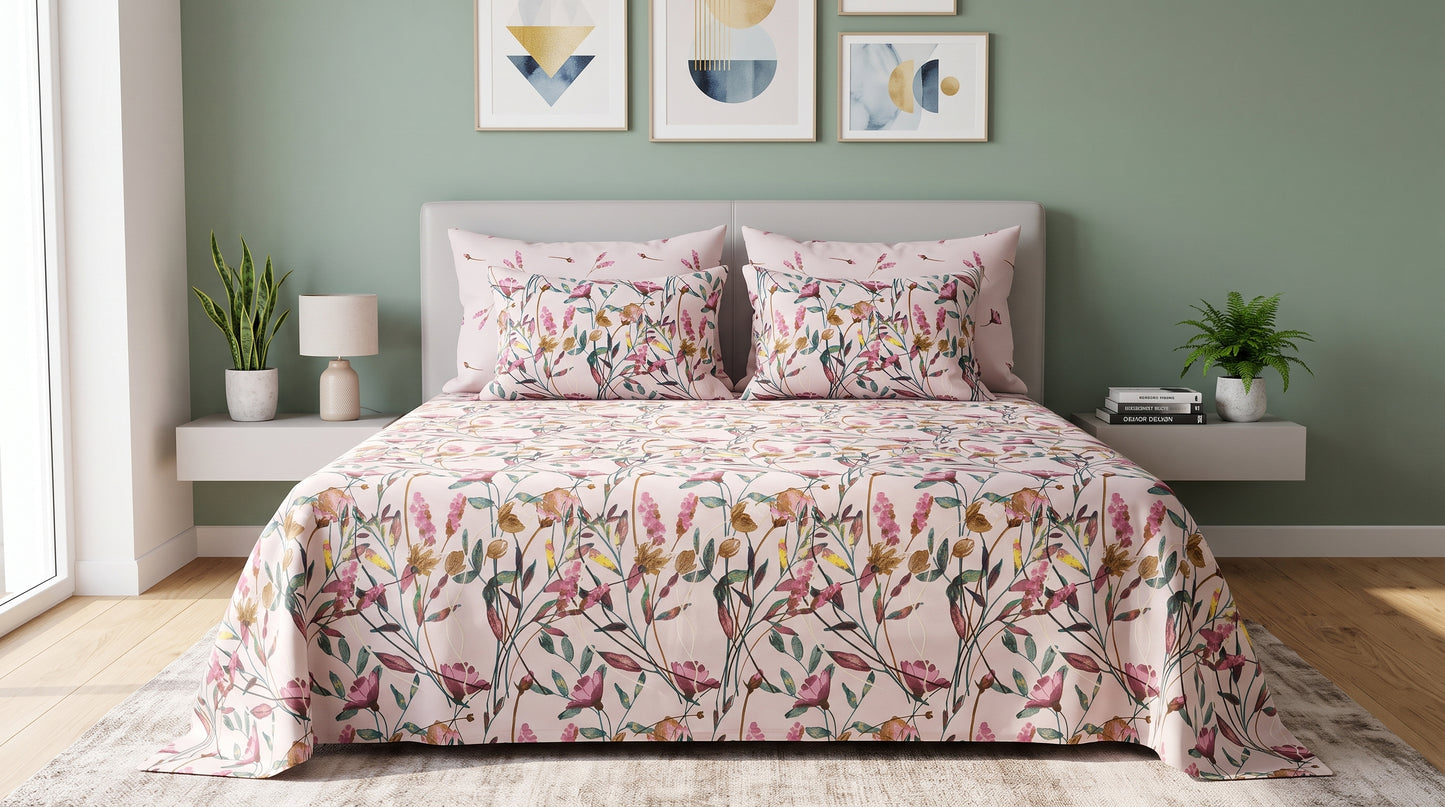 Blush Meadow Bed Sheet Set