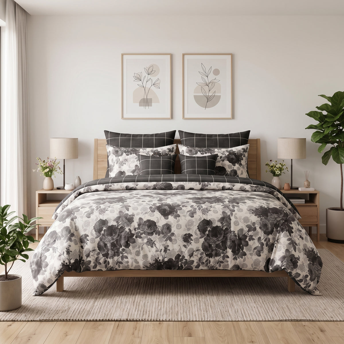 Noir Botanical Comforter Set