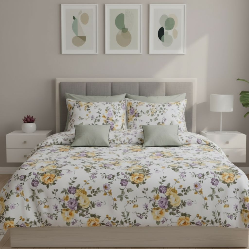 IV755 Cotton Comforter Set - Light Filling